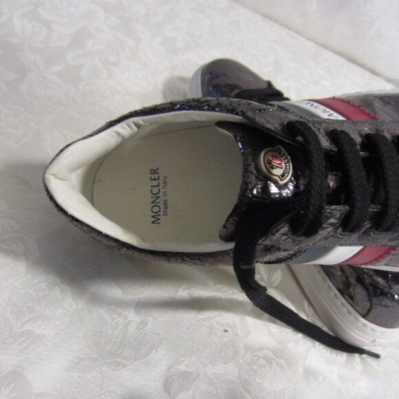Moncler crackle metallic Monaco-style sneakers - Picture 5 of 13